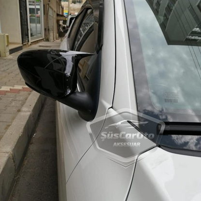 Citroen C Elysee 2012-2022 Batman Yarasa Ayna Kapağı Piano Black ABS Plastik image 1