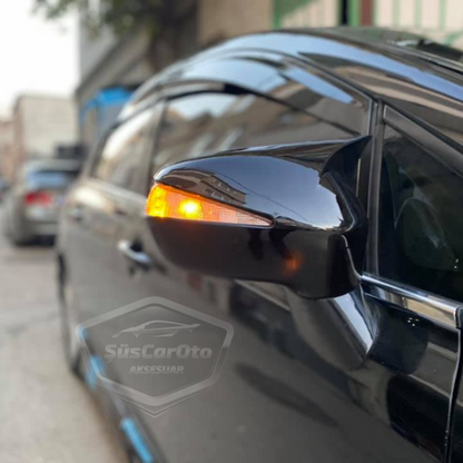 Honda Civic FD6 2006-2011 Batman Yarasa Ayna Kapağı Piano Black ABS Plastik image 0