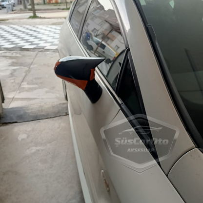 Seat Leon Mk2 2005-2008 Makyajsız Kasa İle Uyumlu Batman Yarasa Ayna Kapağı Piano Black ABS Plastik image 3