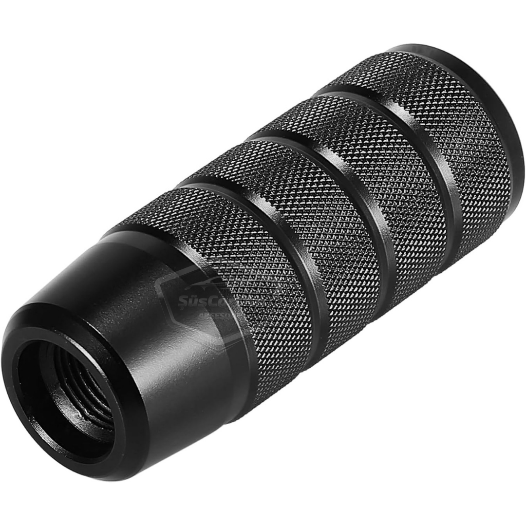 Üniversal 9.5 cm JDM Metal Spor Görünümlü Vites Topuzu Aparatlı Alüminyum Alaşım Otomatik-Manuel Yarış Vites Kolu Siyah image 3