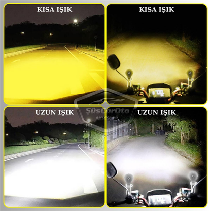 Motosiklet Mini Sis Farı Çift Renk Sarı-Beyaz Aç Kapa Düğmeli Scooter Araç Off Road Led Lamba 8V-80V Projektör Metal Kasa Arazi Çalışma Lambası 2 Adet Set image 8