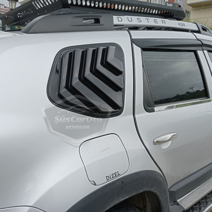 Dacia Duster 2010-2017 Uyumlu Kelebek Cam Izgarası Kelebek Cam Vizörü Havalandırma Sağ Sol Takım Parlak Siyah image 0