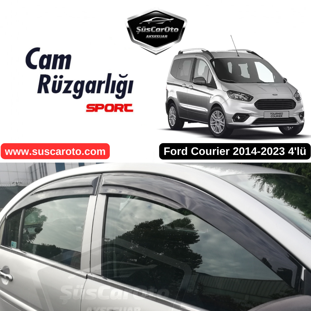 Ford Courier 2014-2023 Uyumlu Mugen Cam Rüzgarlığı Seti Piano Black 4'lü İthal image 0