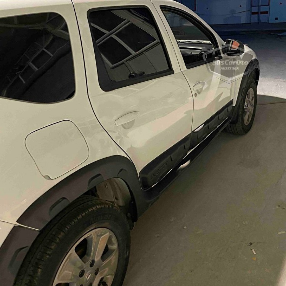 Dacia Duster 2010-2017 Uyumlu 12 Parça Damalı Dodik Seti Duster Yazılı Kapı Koruma Ve Çamurluk Kaplaması Plastik image 1