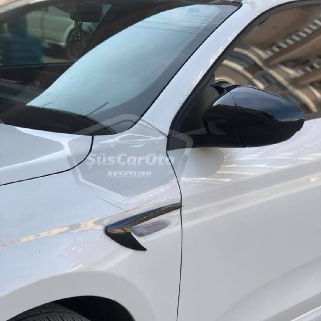 Fiat Egea Batman Yarasa Ayna Kapağı Piano Black ABS Plastik image 2