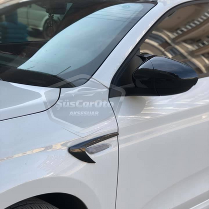 Fiat Egea Batman Yarasa Ayna Kapağı Piano Black ABS Plastik image 2