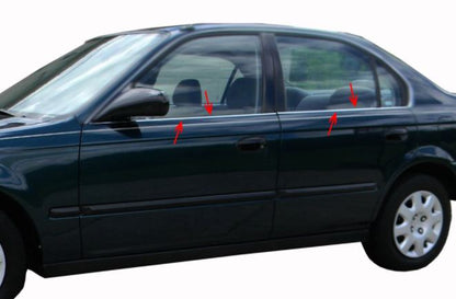 Honda Civic 2002-2006 Vtec2 Krom Cam Çıtası 4 Kapı 4 Parça P.Çelik image 1
