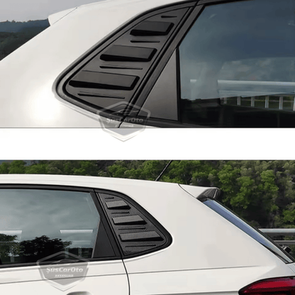 Vw Polo MK6 2018 Sonrası Uyumlu Kelebek Cam Izgarası Kelebek Cam Vizörü İthal Havalandırma Sağ Sol Takım Parlak Siyah 1.Sınıf image 2