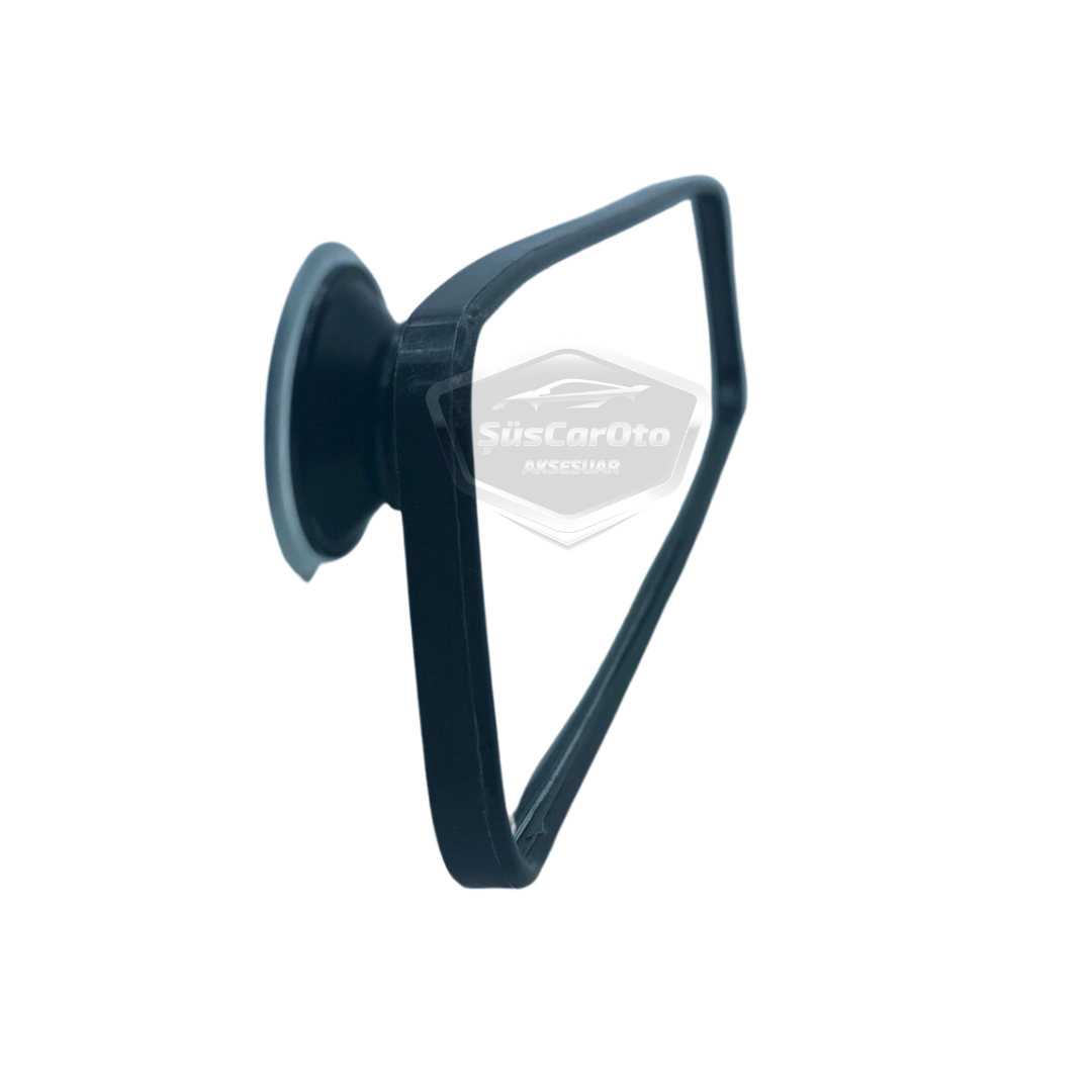 Her Araca Uyumlu Siyah Çerçeveli Dikiz Aynası 60 mm x 240 mm Vantuzlu İç İlave Ayna image 1