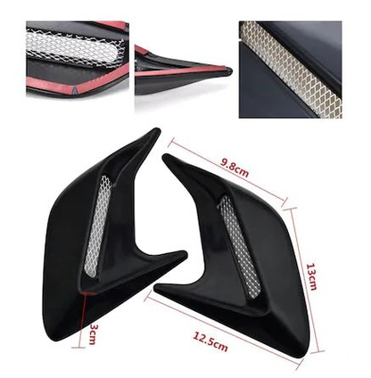 Üniversal Piano Black Kaput Çamurluk Venti Izgarası Sağ Sol 2 Adet Mini Scoop image 2
