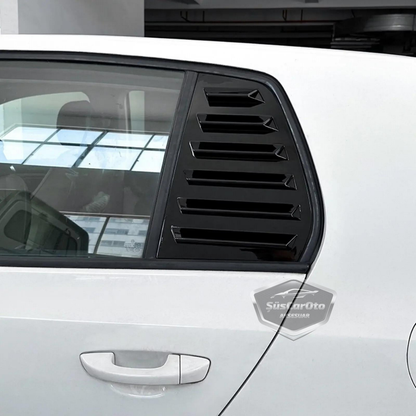 Vw Golf 6 2008-2012 Uyumlu Kelebek Cam Izgarası Kelebek Cam Vizörü Havalandırma Sağ Sol Takım Parlak Siyah image 4