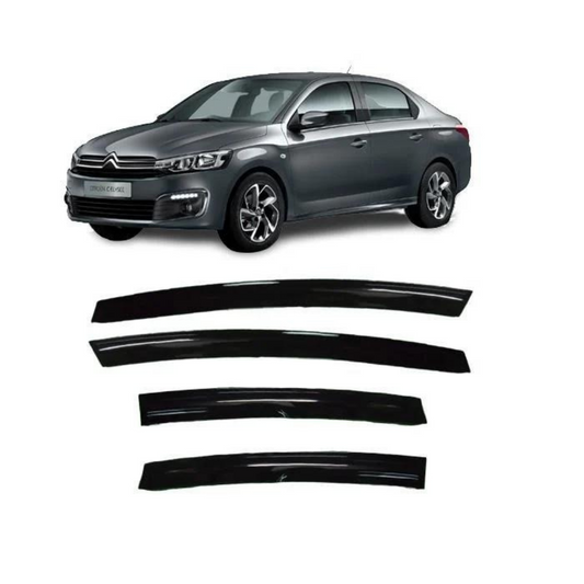 Citroen C Elysee 2012-2022 Uyumlu Mugen Cam Rüzgarlığı Seti Piano Black 4'lü İthal image 0