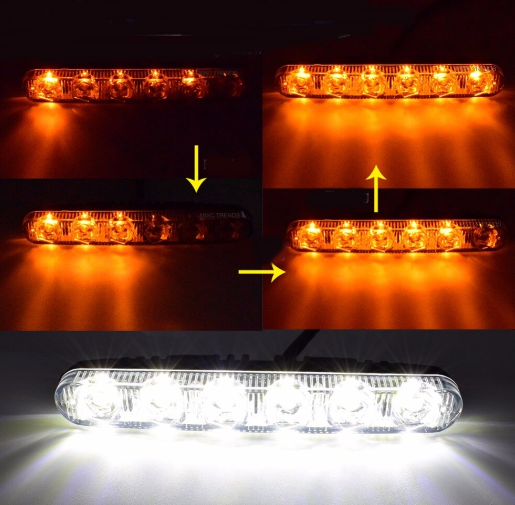 6 Ledli Dinamik Kayar Sinyalli Mercekli DRL Gündüz Ledi 2 Adet image 8