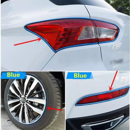 Araç Araba Oto Jant Fitili Metal Görünümlü Lastik Jant Trim Bandı Jant Şeriti 8 Metre Mavi image 4