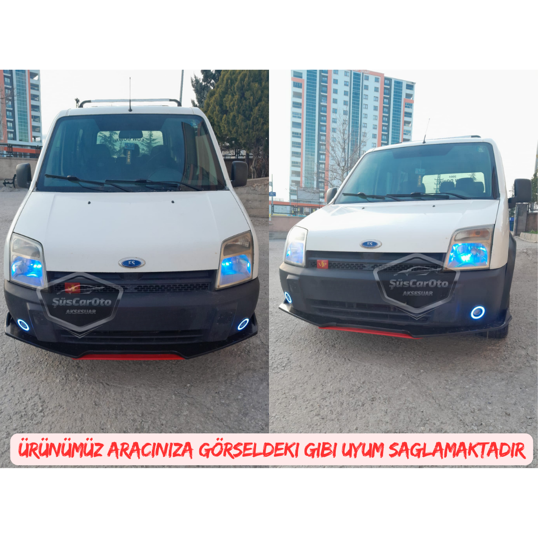 Ford Transit Connect 2002-2013 Uyumlu Üniversal Mercekli Angel Sis Farı Metal Su Geçirmez 76 mm Turuncu Halkalı Gündüz Farı Angel Eyes 2 Adet image 3