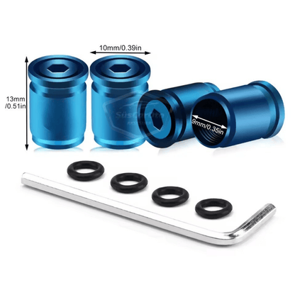 Kilitlemeli Sibop Kapağı Alyanlı Sibop Kapağı Araba Motosiklet Bisiklet Metal Sıkmalı Mavi 4 lü Set image 1