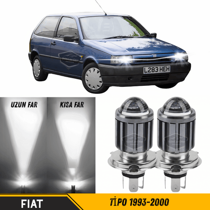 Fiat Tipo 1993-2000 Uyumlu Mercekli Far Ampulü Led Xenon Beyaz Renk Far Şimşek Etkili CSP Led Lamba Uzun Kısa 2 Adet Takım image 0
