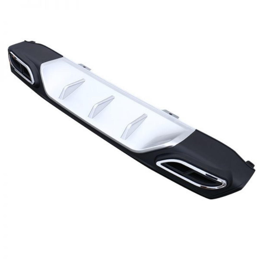 Honda Civic FC5 2016-2021 Araca Özel Siyah Gri Arka Difüzör Tırnaklı Çift Kare Egzoz Çıkışlı Arka Tampon Eki İthal 1.Sınıf image 3