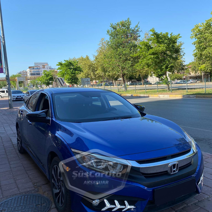Honda Civic FC5 FK7 2016-2021 Batman Yarasa Ayna Kapağı Piano Black ABS Plastik image 8