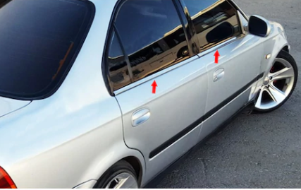 Honda Civic 1996-2002 Sedan Krom Cam Çıtası 4 Kapı 4 Parça P.Çelik image 0
