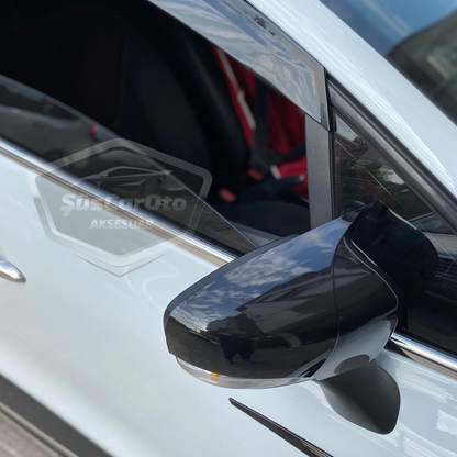 Renault Clio 4 2012-2019 Batman Yarasa Ayna Kapağı Piano Black ABS Plastik image 5
