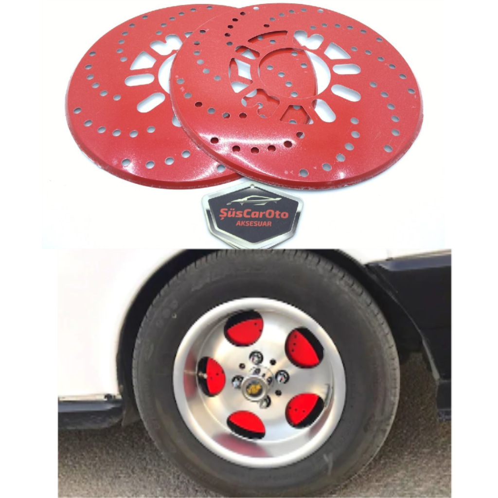 Üniversal Kampana Sacı Disk Sacı Disk Fırfırı 2'li Set 14'' ve Üzeri Kırmızı image 0