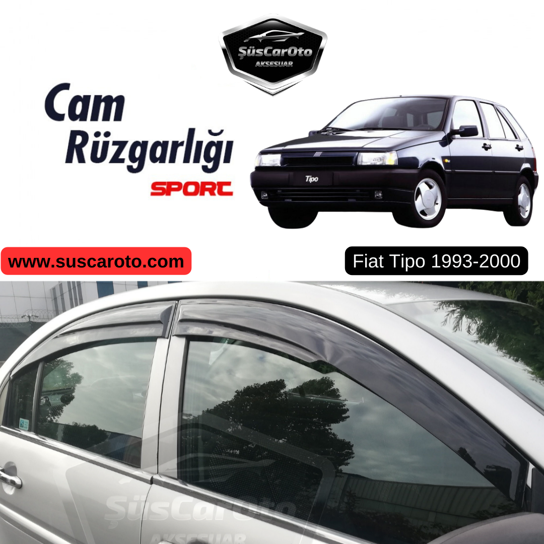 Fiat Tipo 1993-2000 Uyumlu Mugen Cam Rüzgarlığı Seti Piano Black 4'lü İthal image 0