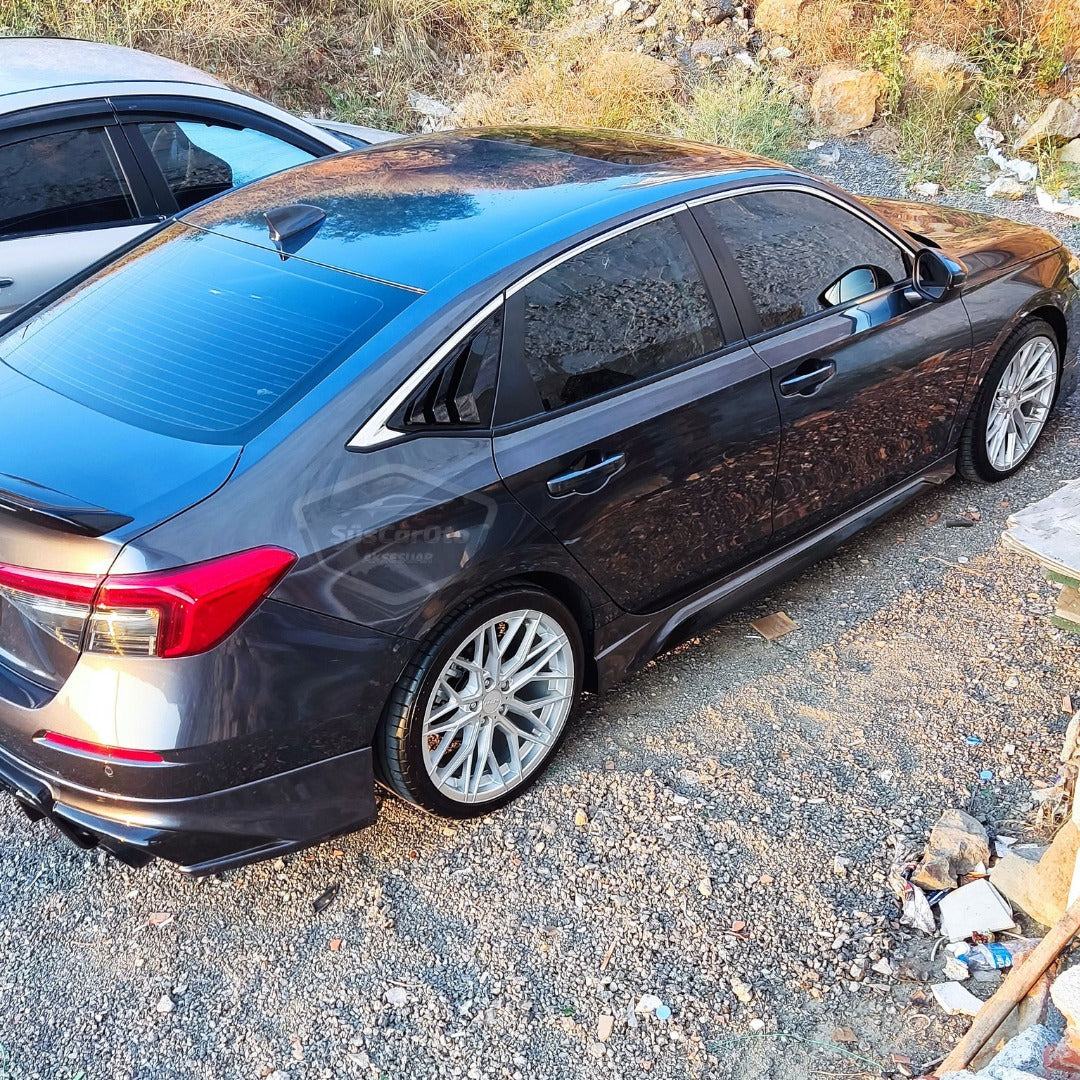 Honda Civic Fe1 2022 Sonrası Uyumlu Kelebek Cam Izgarası Kelebek Cam Vizörü Havalandırma Sağ Sol Takım Parlak Siyah image 8