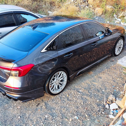 Honda Civic Fe1 2022 Sonrası Uyumlu Kelebek Cam Izgarası Kelebek Cam Vizörü Havalandırma Sağ Sol Takım Parlak Siyah image 8