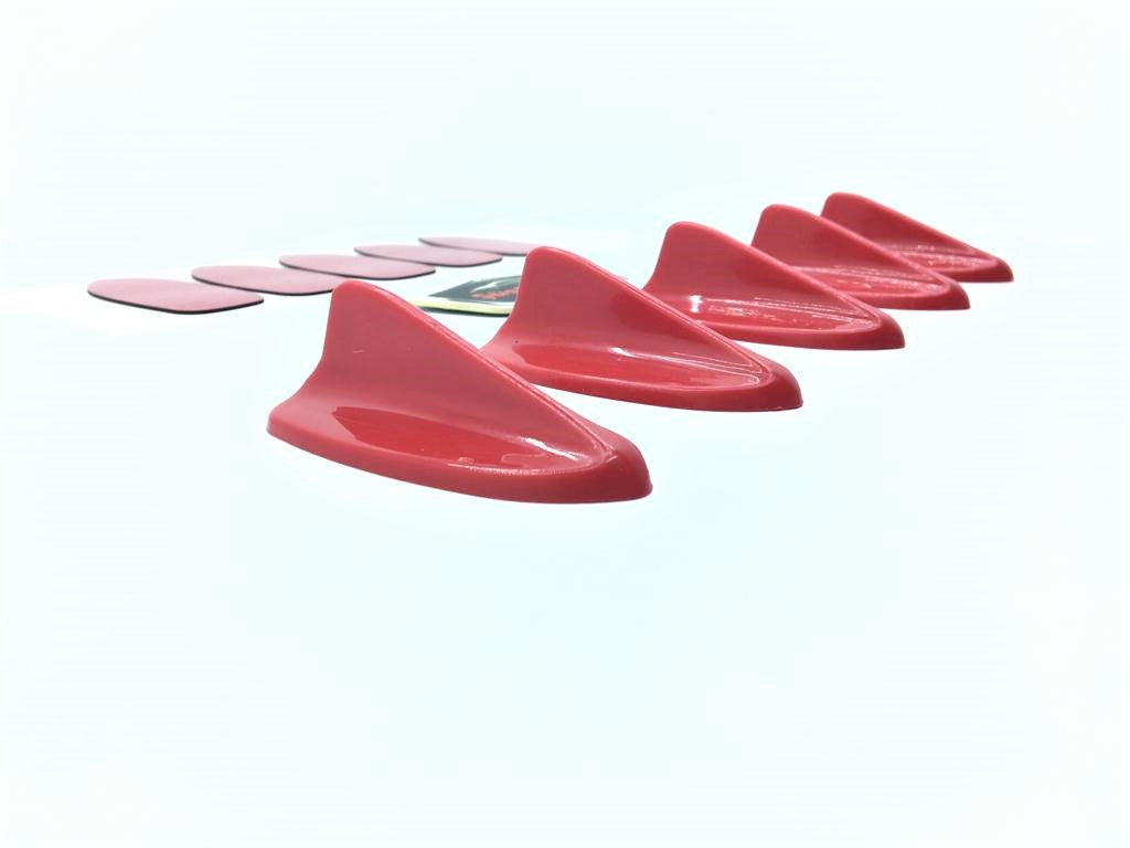 5 li Mini Shark Balina Anten Seti Balık Sırtı Süs Anten Kırmızı image 6