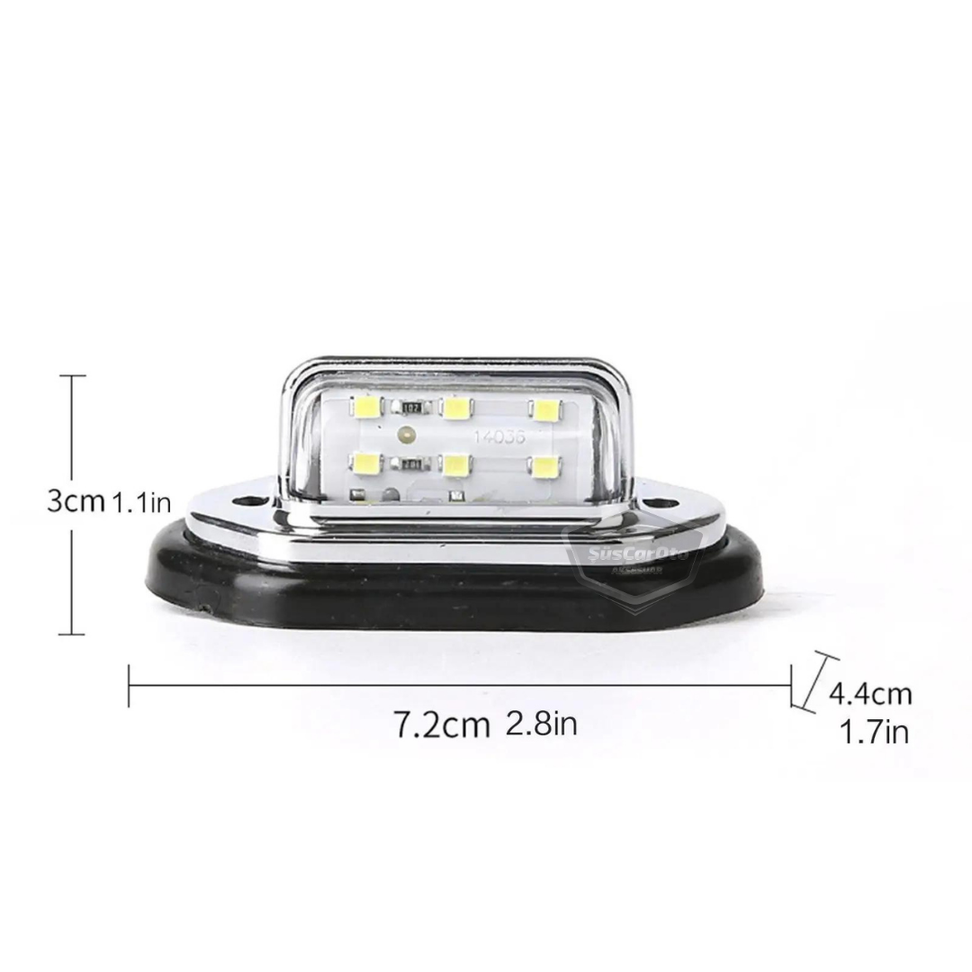 Üniversal Plaka Lambası 6 Led Güçlü Işık Su Geçirmez Krom Araç Plaka Işığı Ultra Parlak Oto Aydınlatma 12/24V 2 Adet image 4