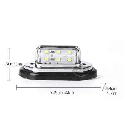 Üniversal Plaka Lambası 6 Led Güçlü Işık Su Geçirmez Krom Araç Plaka Işığı Ultra Parlak Oto Aydınlatma 12/24V 2 Adet image 4