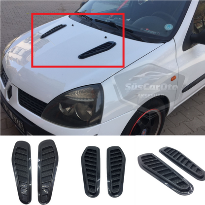 Universal Piano Black Kaput Üstü Havalandırma Izgarası Venti Universal Air Scoop İnce Tip 2'li image 0