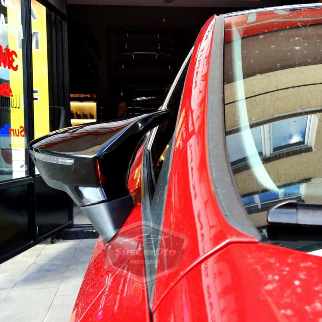 Seat Leon MK3 MK3.5 2012-2020 Batman Yarasa Ayna Kapağı Piano Black ABS Plastik image 1