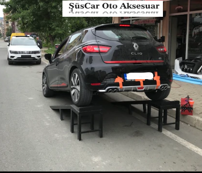 Renault Clio IV 4 Çıkışlı Egzoz Görünümlü Difüzör Arka Tampon Eki image 4