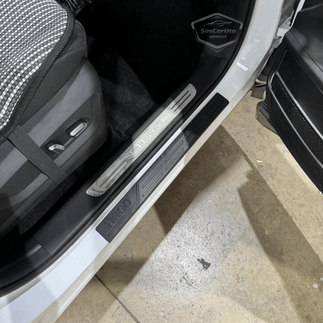 Chery Tiggo 7 Pro-Pro Max Plastik Kapı Eşiği Seti Kapı Eşiği Koruma Plastiği Koruyucu Siyah 4 Kapı image 1