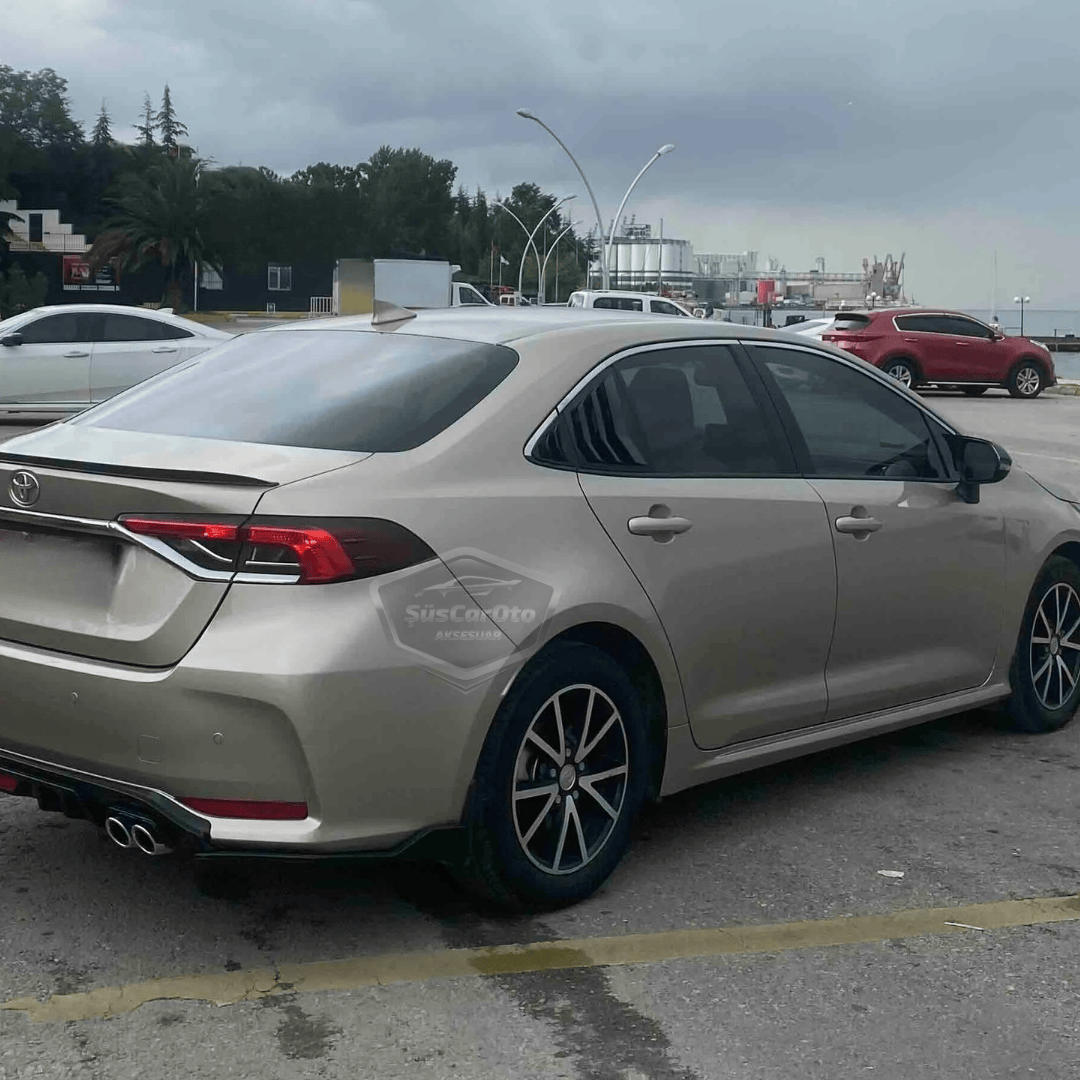 Toyota Corolla 2018 Sonrası E210 Uyumlu Kelebek Cam Izgarası Kelebek Cam Vizörü İthal Havalandırma Sağ Sol Takım Parlak Siyah 1.Sınıf image 8