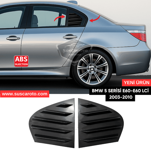 Bmw 5 Serisi E60-E60 LCİ 2003-2010 Uyumlu Kelebek Cam Izgarası Kelebek Cam Vizörü Havalandırma Sağ Sol Takım Parlak Siyah image 0