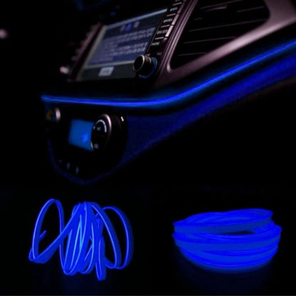 Araç Araba İçi Torpido Ledi Renkli İp Neon Led 2 Metre Mavi image 1