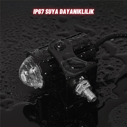 Motosiklet Mini Sis Farı Çift Renk Sarı-Beyaz Aç Kapa Düğmeli Scooter Araç Off Road Led Lamba 8V-80V Projektör Metal Kasa Arazi Çalışma Lambası 2 Adet Set image 7