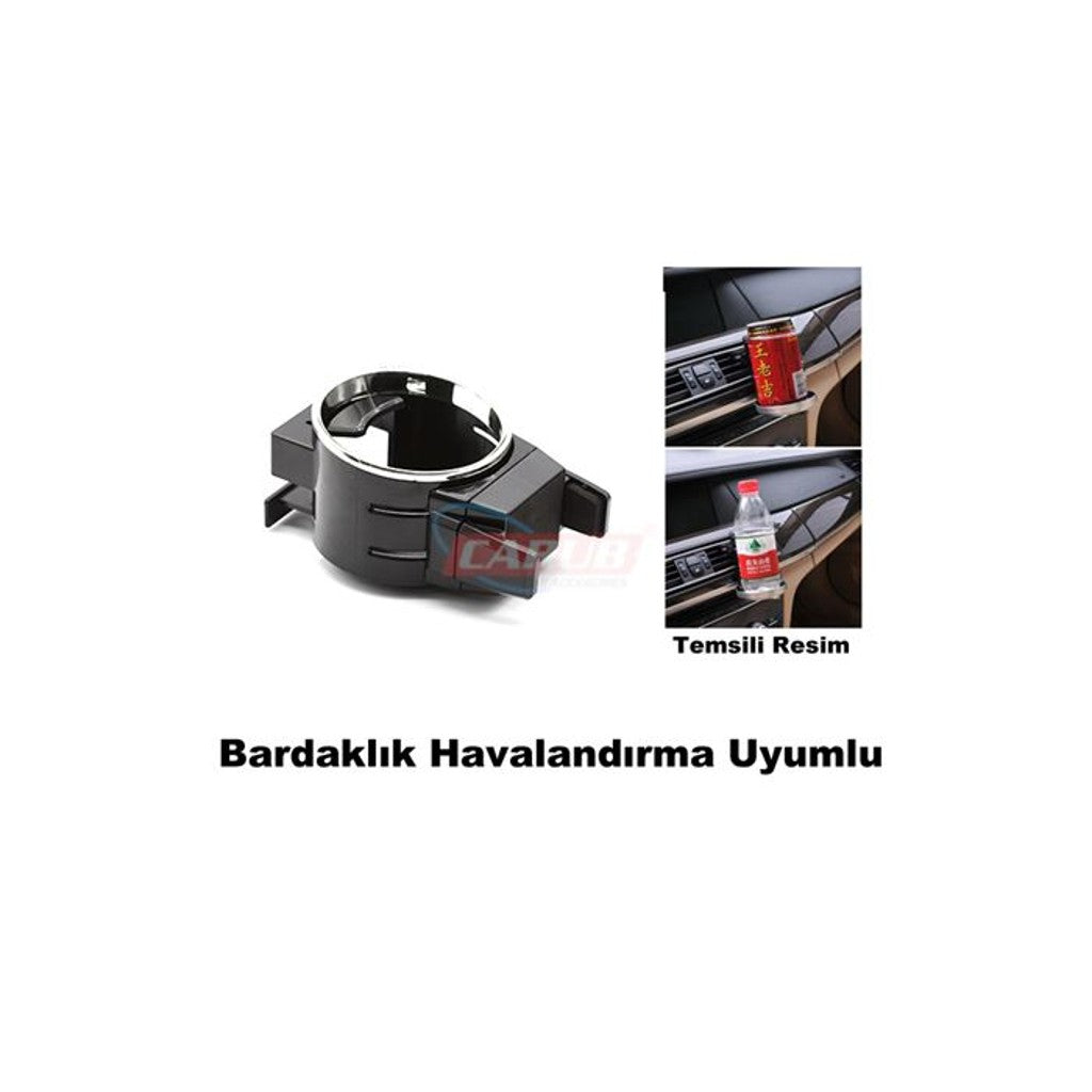Carub Siyah Bardaklık ve Telefon Tutucu Havalandırmaya Monte image 0