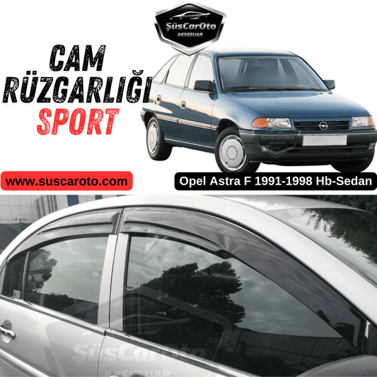 Opel Astra F 1991-1998 Hb-Sedan Uyumlu Mugen Cam Rüzgarlığı Seti Piano Black 4'lü İthal Parlak Siyah image 0