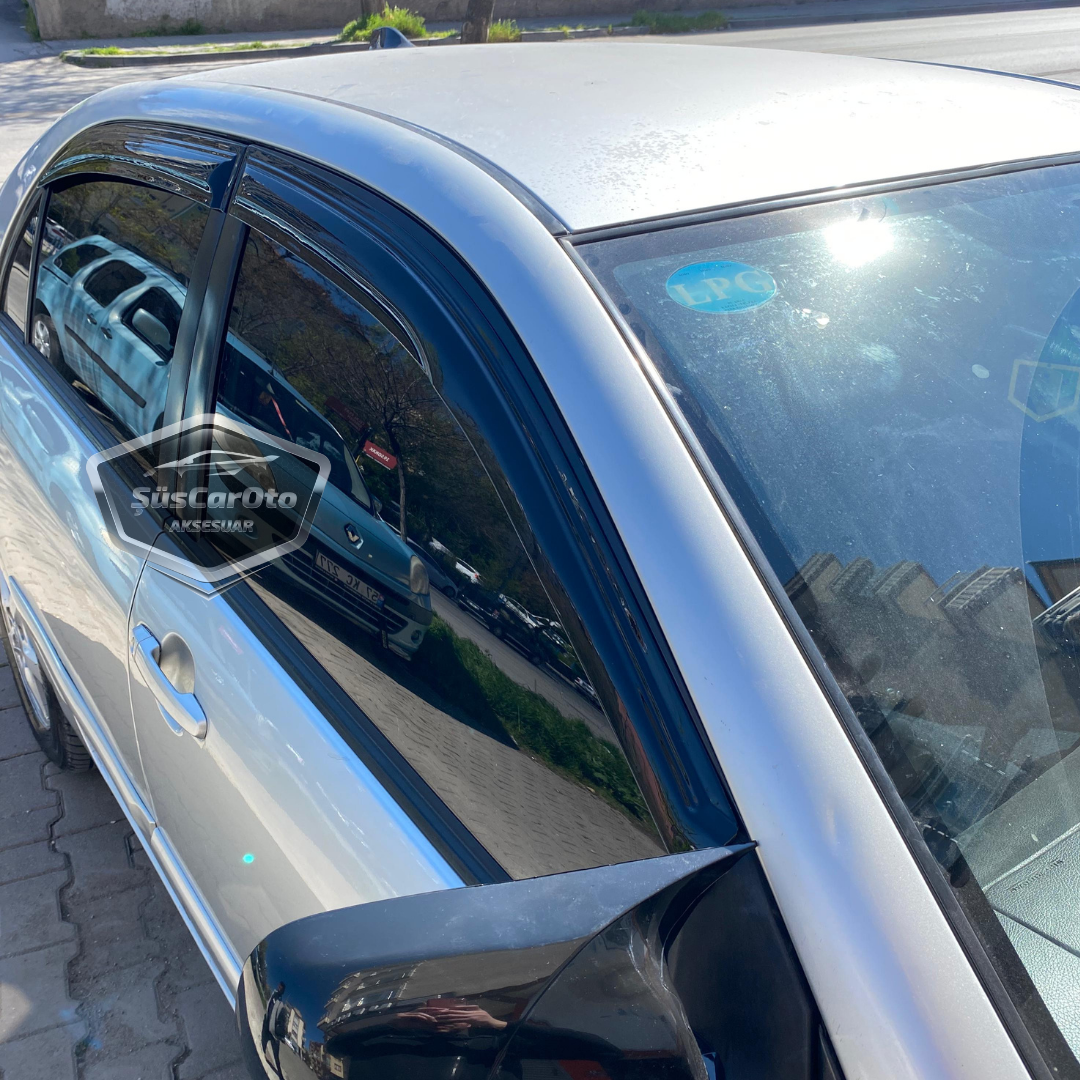 Toyota Corolla E120 2002-2006 Sedan Uyumlu Mugen Cam Rüzgarlığı Seti Piano Black 4'lü İthal image 2