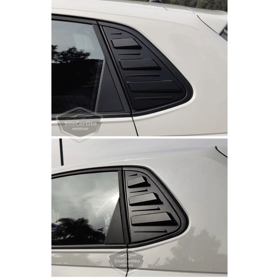 Vw Polo MK6 2018 Sonrası Uyumlu Kelebek Cam Izgarası Kelebek Cam Vizörü İthal Havalandırma Sağ Sol Takım Parlak Siyah 1.Sınıf image 8
