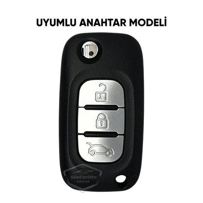 Renault Fluence Megane Clio Kangoo Master Modus Twingo Sustalı Anahtar Uyumlu Silikon Anahtar Kılıfı Oto Anahtar Kabı Darbe Emici Anahtarlık Koyu Titan Gri image 2
