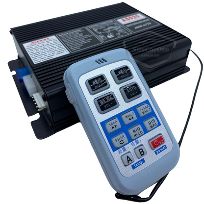 Profesyonel Polis Sireni Uzaktan Kumandalı Güçlü Siren Kablosuz Wireless Kontrol Korna Megafonlu Mikrofonlu Metal 200W 12V AS920 image 2