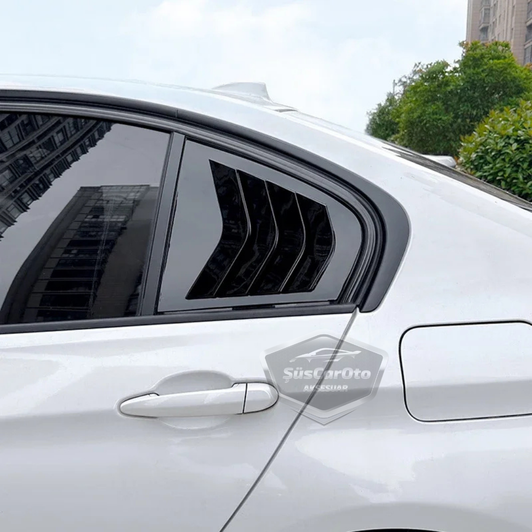 Bmw 3 Serisi F30 2012-2018 Uyumlu Kelebek Cam Izgarası Kelebek Cam Vizörü İthal Havalandırma Sağ Sol Takım Parlak Siyah 1.Sınıf image 1