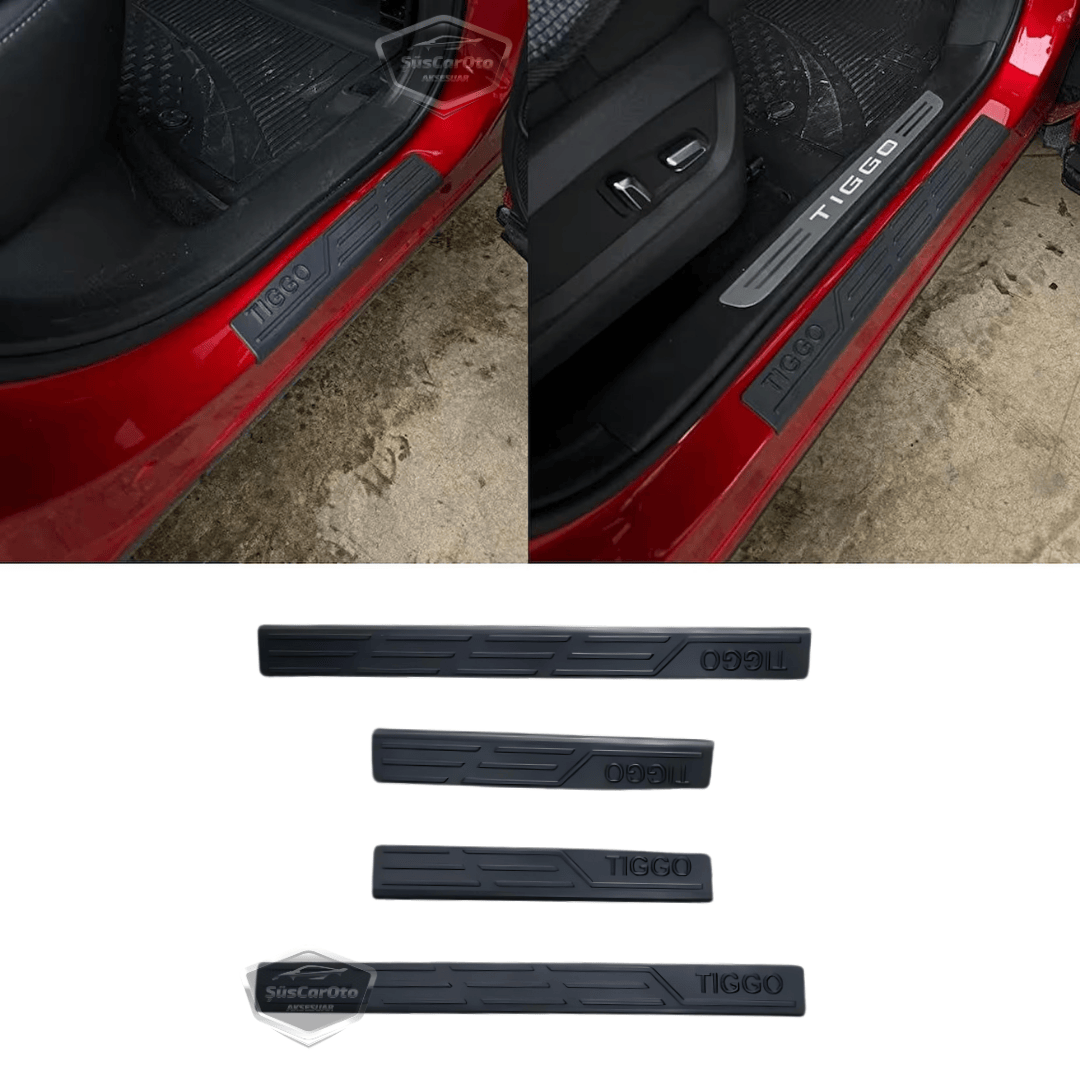 Chery Tiggo 8 Pro-Pro Max Plastik Kapı Eşiği Seti Kapı Eşiği Koruma Plastiği Koruyucu Siyah 4 Kapı image 3