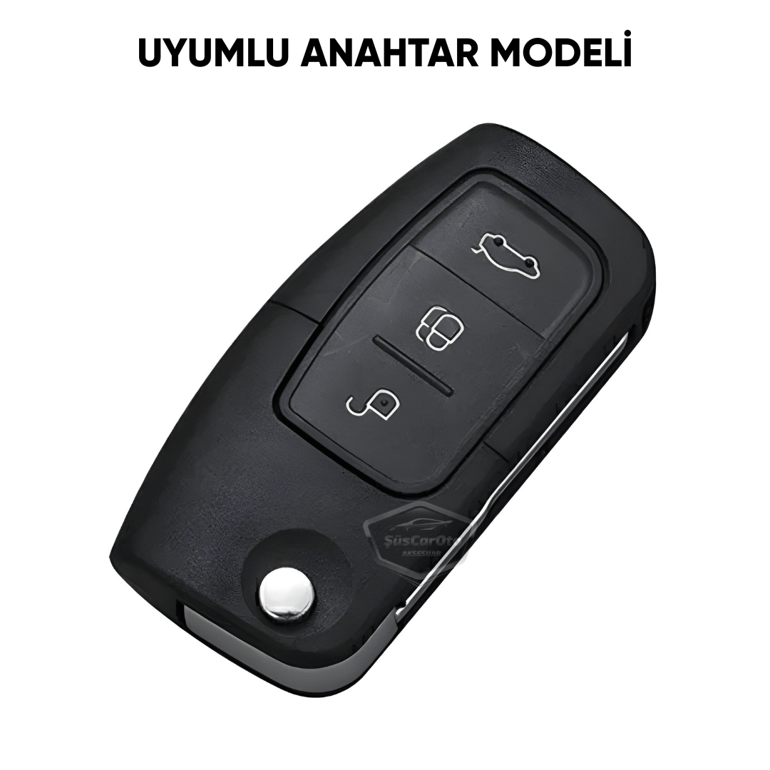Ford Focus Fiesta Courier Cmax Mondeo Kuga Galaxy Ecosport B Max C Max Tourneo Sustalı Anahtar Uyumlu Silikon Anahtar Kılıfı Oto Anahtar Kabı Darbe Emici Anahtarlık Koyu Titan Gri image 2