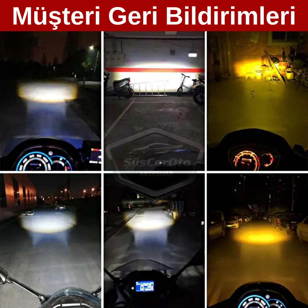 Otomobil Araç Motosiklet Mercekli Far Ampulü Led Far Çift Renk Sarı-Beyaz CSP Led Lamba Delici Yayıcı S2 Uzun Kısa 1 Adet BA20D H6 image 4